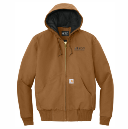 Mens Carhartt Quilted Flannel Lined Hooded Jacket