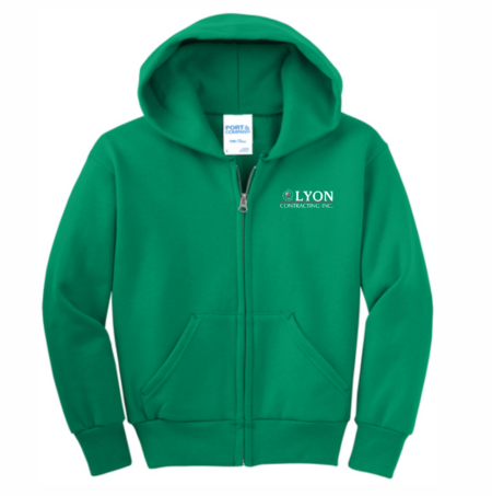 Youth Port & Company Core Fleece Full-Zip Hooded Sweatshirt