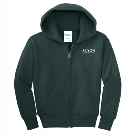 Youth Port & Company Core Fleece Full-Zip Hooded Sweatshirt