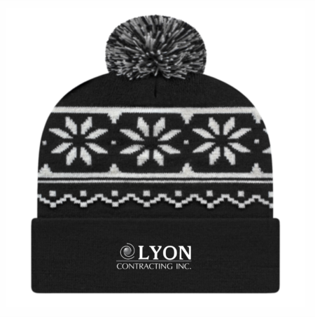 Snowflake Knit Cap with Cuff